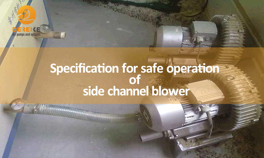 Specification for safe operation of side channel blower - Dereike